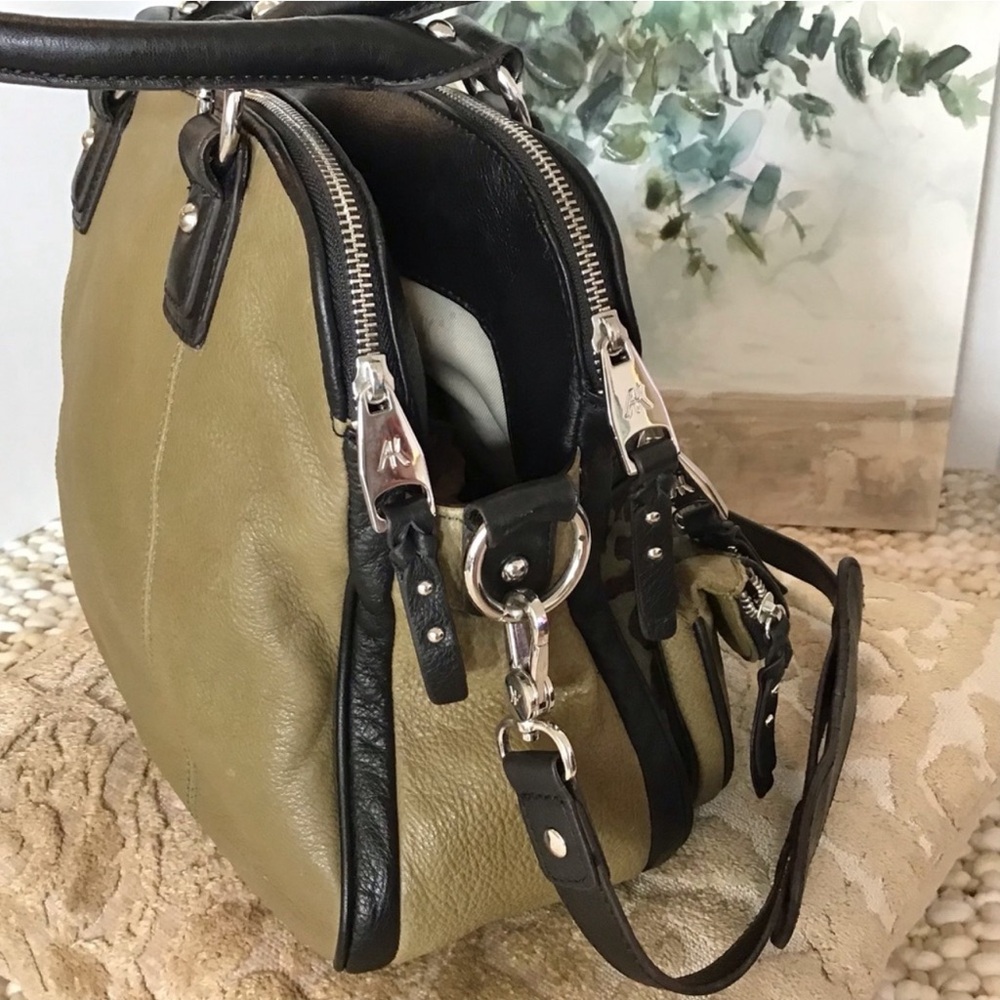 Aimee Kestenberg Green and Black Leopard Satchel - Picture 7 of 11